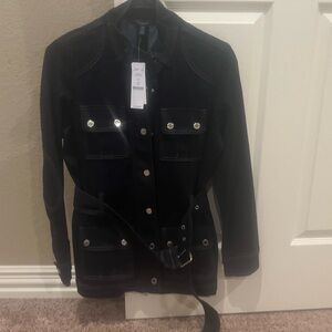 White House Black Market Utility Jacket with Silver Accents